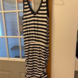 Sundry Black and White Striped Tank Dress